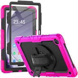 Samsung Galaxy Tab A9 Hoes met Screen Protector en Handriem Roze afbeelding