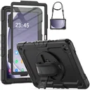 Samsung Galaxy Tab A9 Plus Hoes met Screen Protector en Handriem Zwart