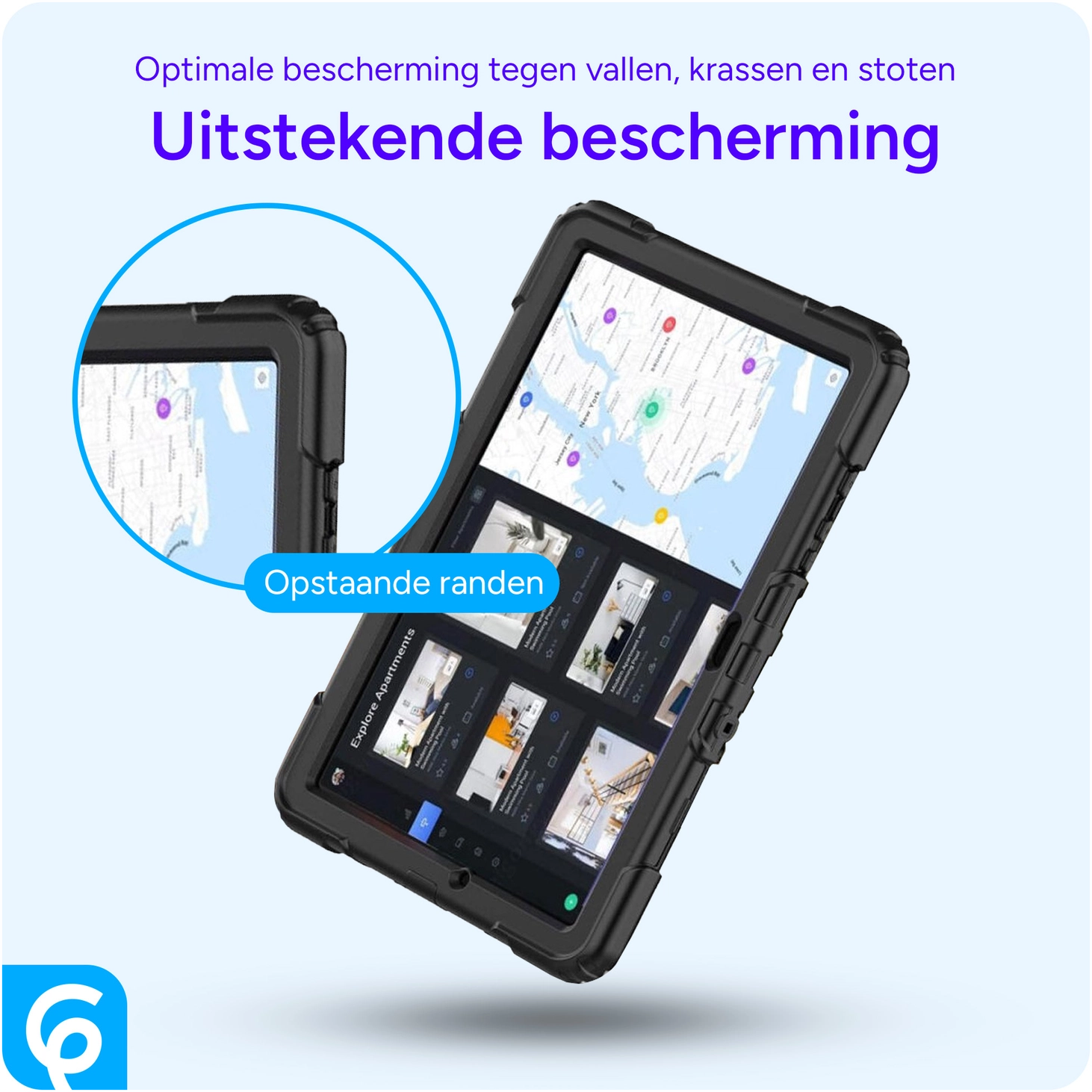 Samsung Galaxy Tab A9 Plus Hoes met Screen Protector en Handriem Roze afbeelding 4