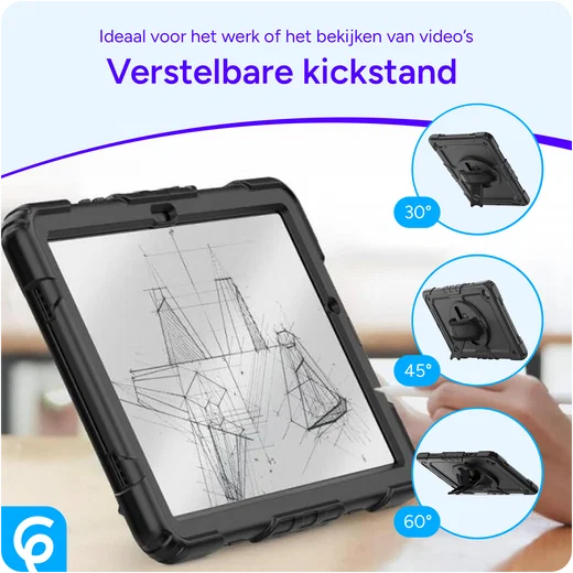 Samsung Galaxy Tab A9 Plus Hoes met Screen Protector en Handriem Roze afbeelding 6