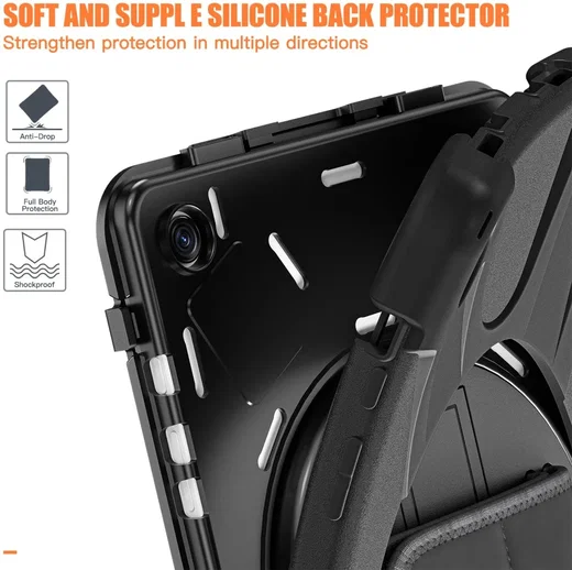Samsung Galaxy Tab A9 Plus Hoes met Kickstand en Handriem Zwart afbeelding 8