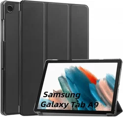 Samsung Galaxy Tab A11 / Tab A9 Hoes Tri-Fold Book Case Standaard Zwart afbeelding