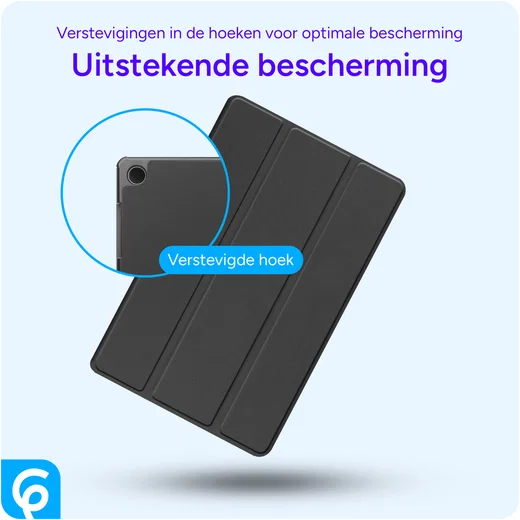 Samsung Galaxy Tab A11 / Tab A9 Hoes Tri-Fold Book Case Standaard Zwart afbeelding 2