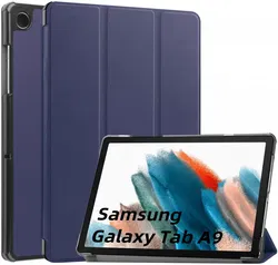 Samsung Galaxy Tab A11 / Tab A9 Hoes Tri-Fold Book Case Standaard Blauw afbeelding
