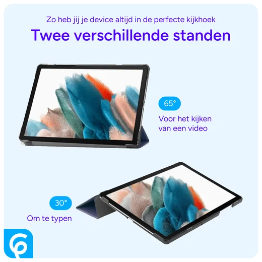 Samsung Galaxy Tab A11 / Tab A9 Hoes Tri-Fold Book Case Standaard Blauw afbeelding 8