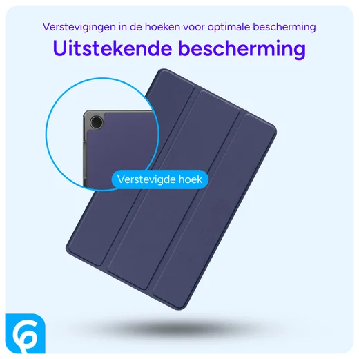 Samsung Galaxy Tab A11 / Tab A9 Hoes Tri-Fold Book Case Standaard Blauw afbeelding 2