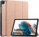 Samsung Galaxy Tab A11 / Tab A9 Hoes Tri-Fold Book Case Standaard Roze Goud