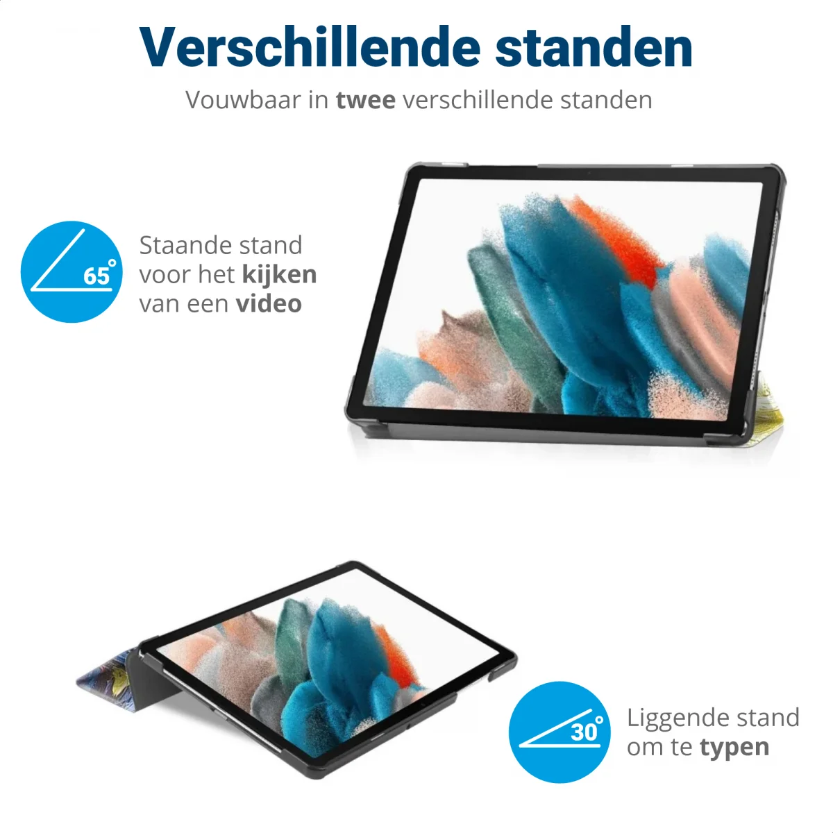 Samsung Galaxy Tab A11 / Tab A9 Hoes Tri-Fold Book Case Standaard Sterrennacht afbeelding 8