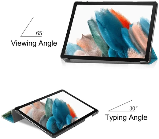 Samsung Galaxy Tab A11 / Tab A9 Hoes Tri-Fold Book Case Standaard Blossom afbeelding 5
