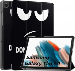 Samsung Galaxy Tab A9 Hoes Tri-Fold Book Case Standaard Touch Print afbeelding
