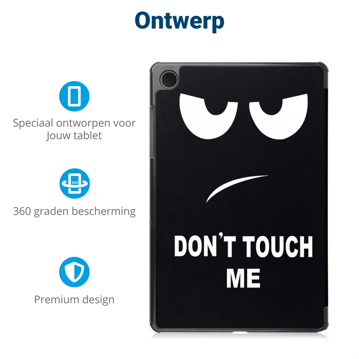 Samsung Galaxy Tab A9 Hoes Tri-Fold Book Case Standaard Touch Print afbeelding 5