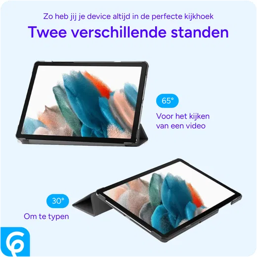 Samsung Tab A11 Plus / A9 Plus Tri-Fold Hoes met Standaard Zwart afbeelding 6