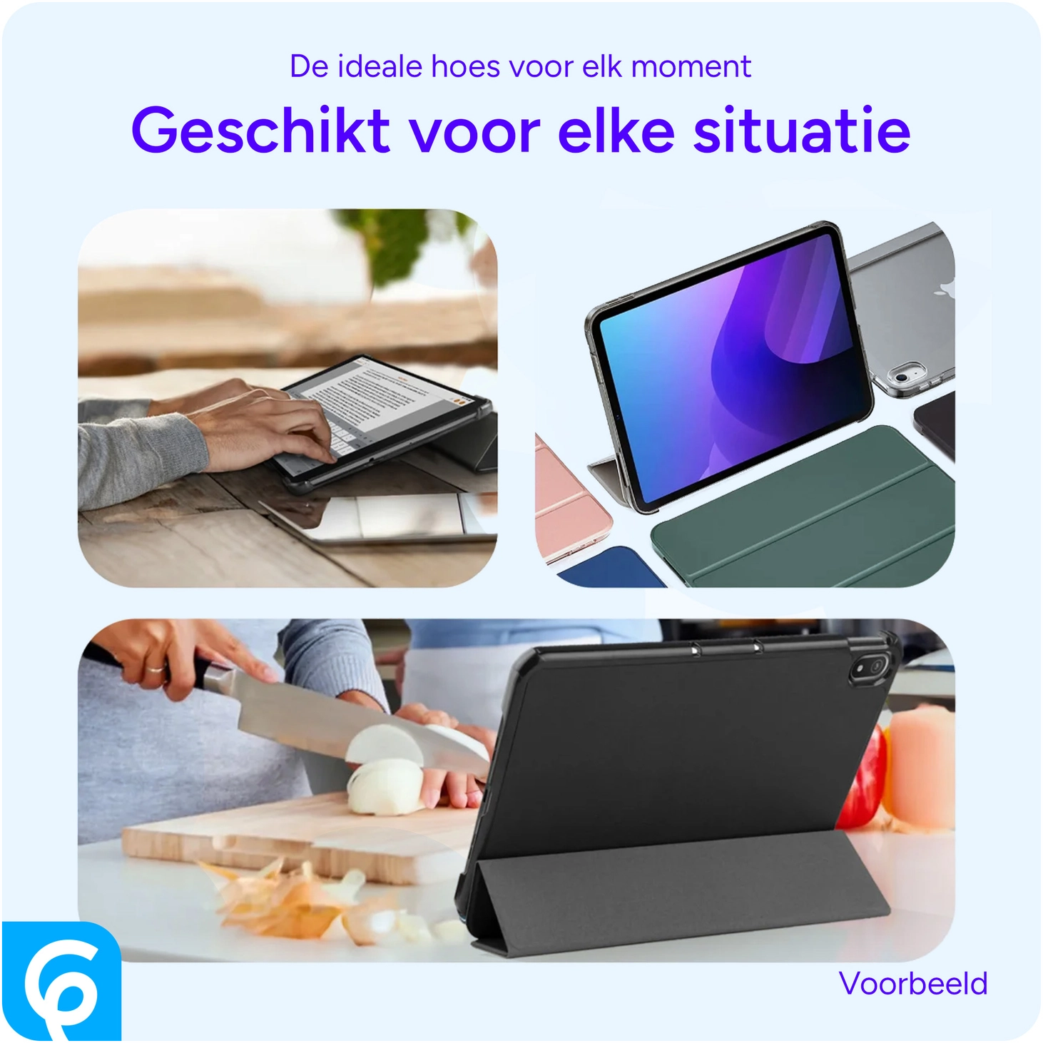 Samsung Tab A11 Plus / A9 Plus Tri-Fold Hoes met Standaard Zwart afbeelding 7
