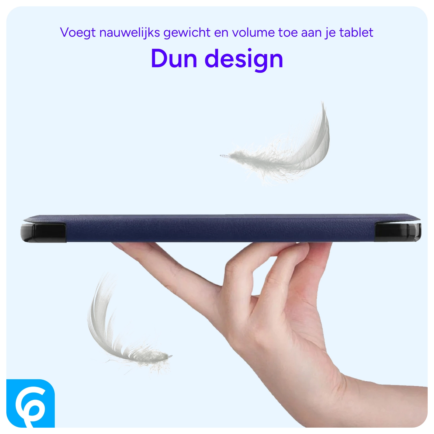 Samsung Tab A11 Plus / A9 Plus Tri-Fold Hoes met Standaard Blauw afbeelding 6