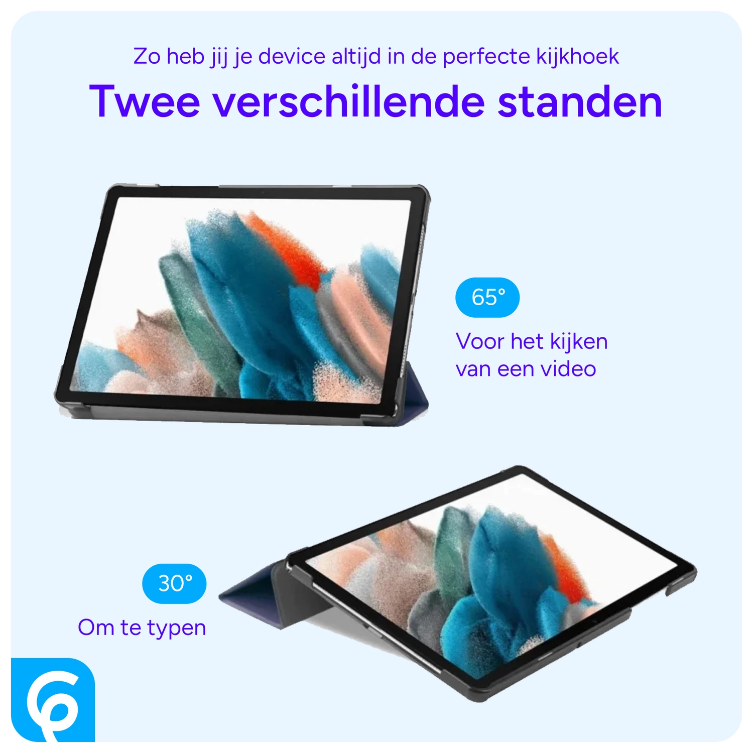 Samsung Tab A11 Plus / A9 Plus Tri-Fold Hoes met Standaard Blauw afbeelding 8