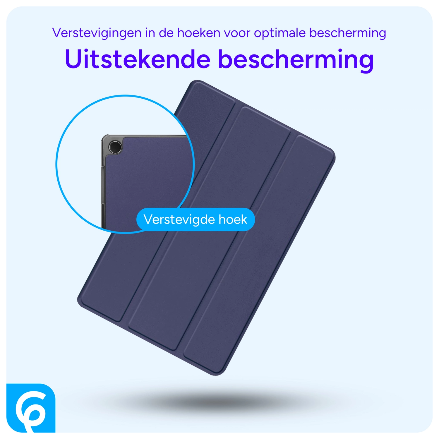 Samsung Tab A11 Plus / A9 Plus Tri-Fold Hoes met Standaard Blauw afbeelding 2