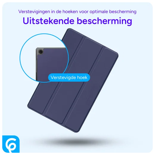 Samsung Tab A11 Plus / A9 Plus Tri-Fold Hoes met Standaard Blauw afbeelding 2