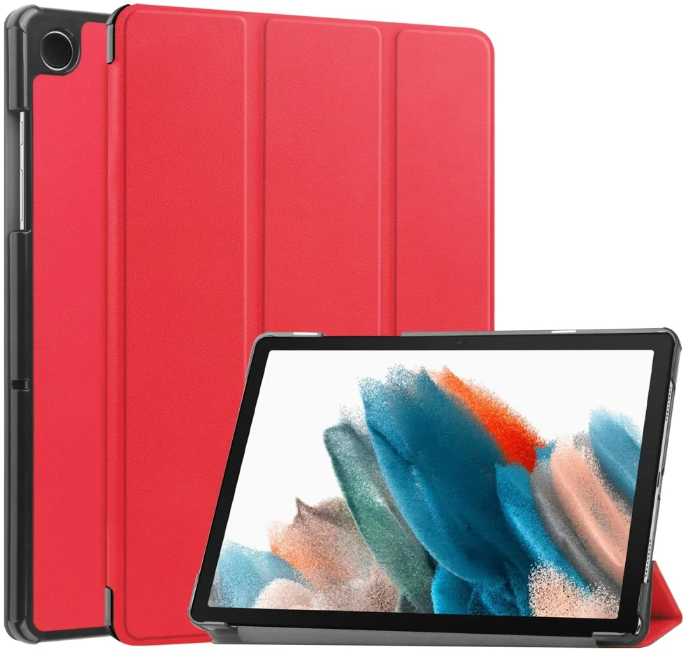 Samsung Tab A11 Plus / A9 Plus Tri-Fold Hoes met Standaard Rood afbeelding 1
