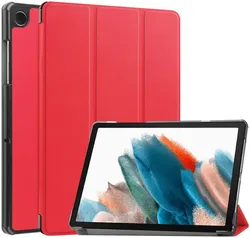 Samsung Tab A11 Plus / A9 Plus Tri-Fold Hoes met Standaard Rood afbeelding