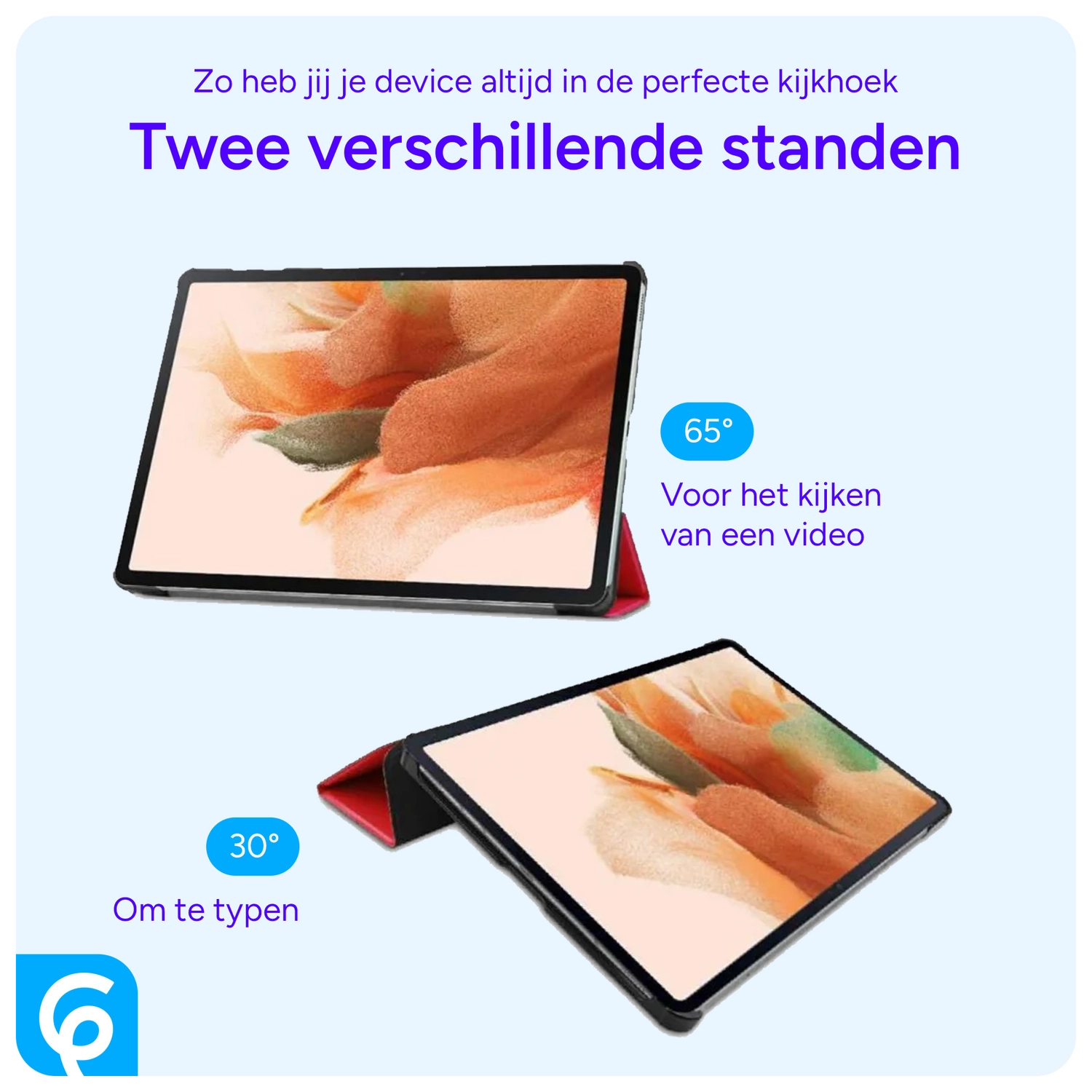 Samsung Tab A11 Plus / A9 Plus Tri-Fold Hoes met Standaard Rood afbeelding 8