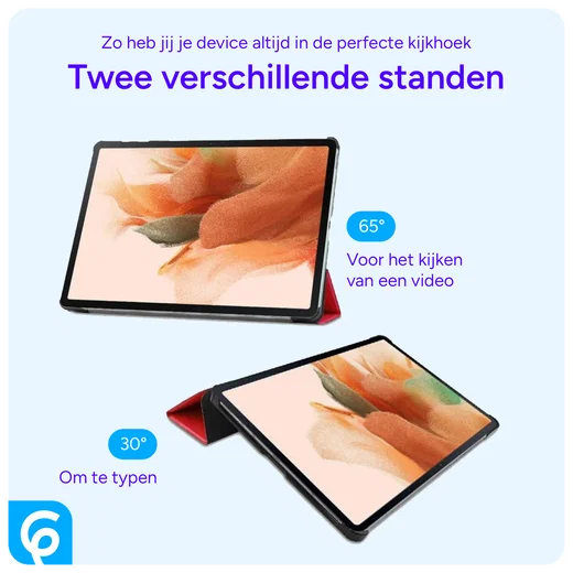 Samsung Tab A11 Plus / A9 Plus Tri-Fold Hoes met Standaard Rood afbeelding 8