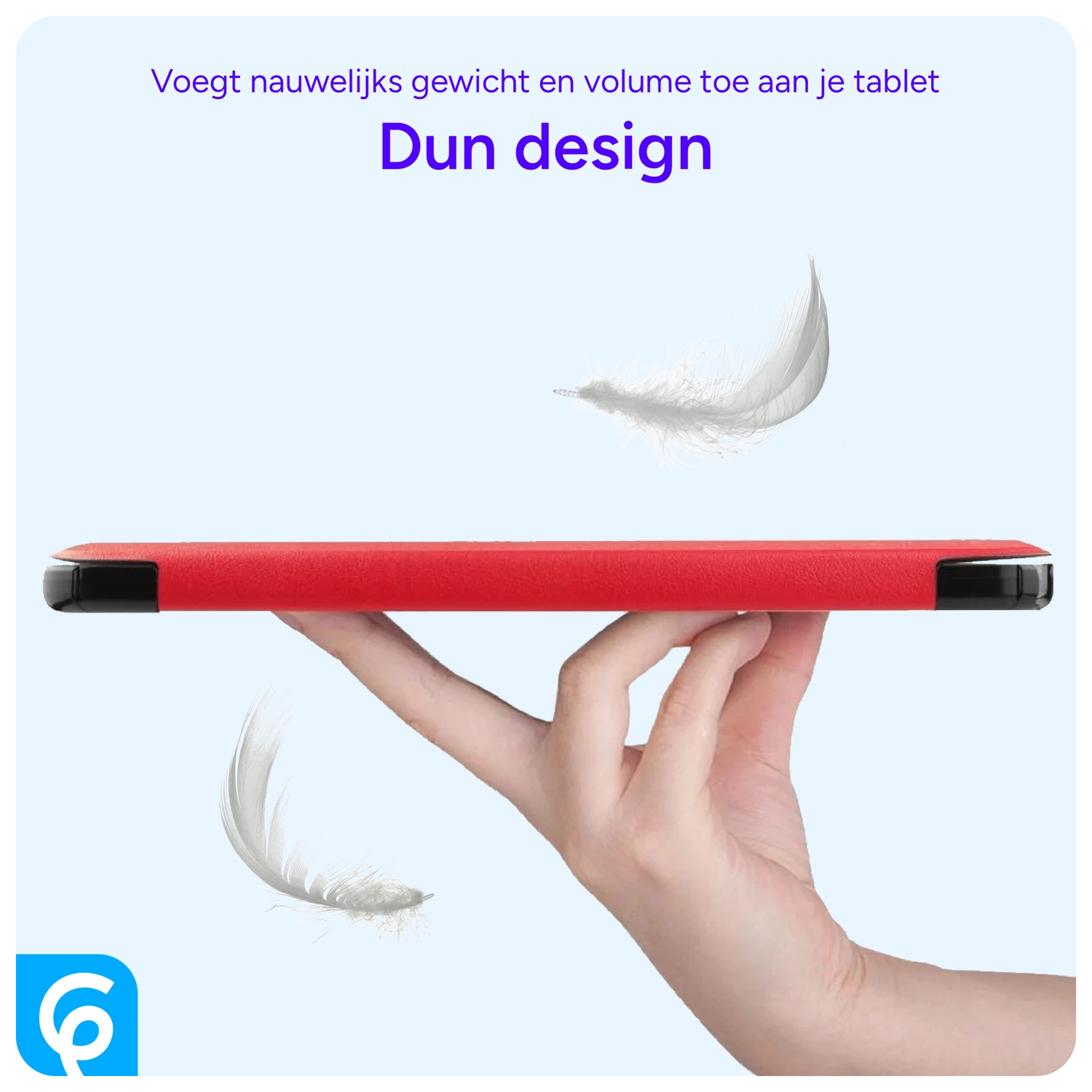 Samsung Tab A11 Plus / A9 Plus Tri-Fold Hoes met Standaard Rood afbeelding 9