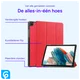 Samsung Tab A11 Plus / A9 Plus Tri-Fold Hoes met Standaard Rood afbeelding 2