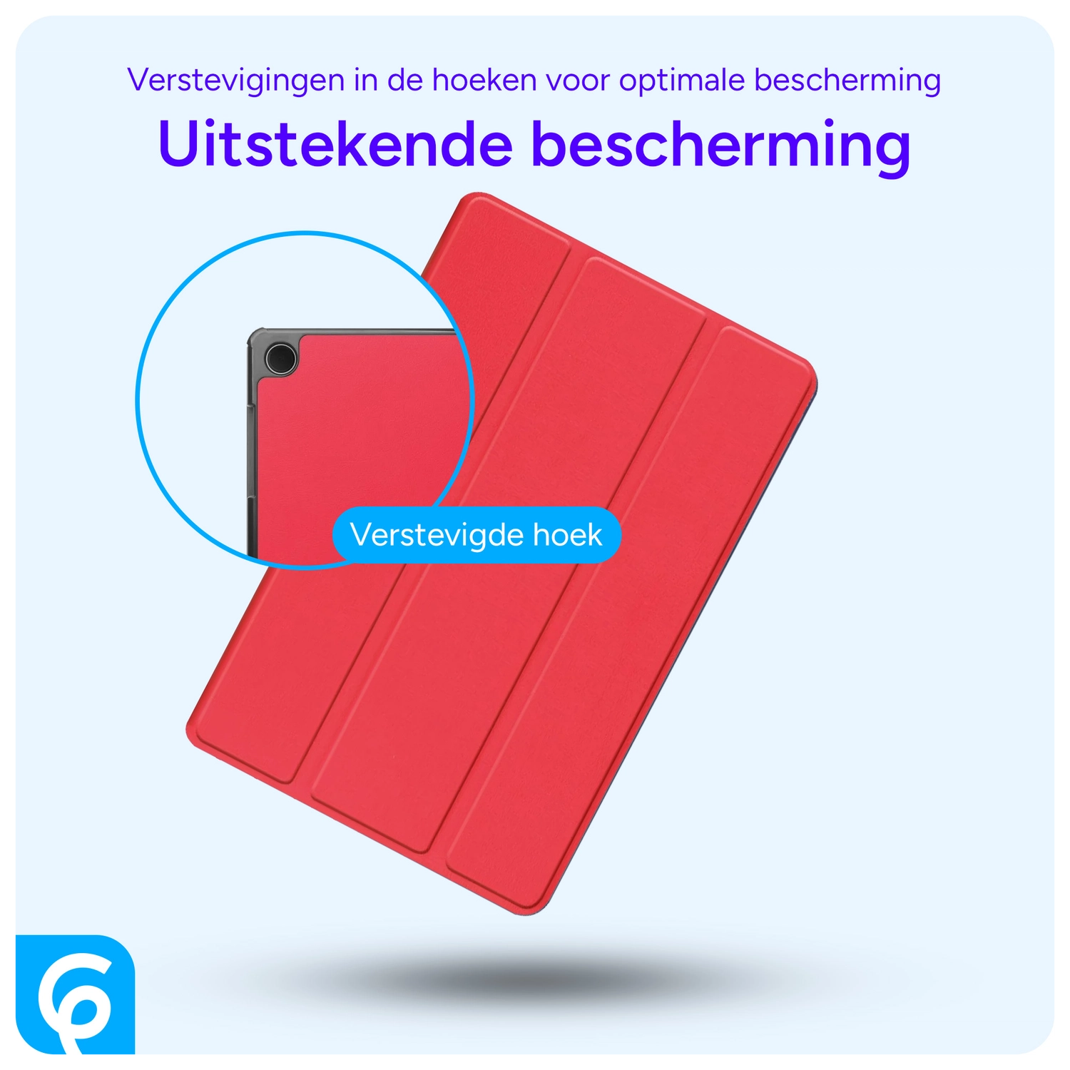 Samsung Tab A11 Plus / A9 Plus Tri-Fold Hoes met Standaard Rood afbeelding 3
