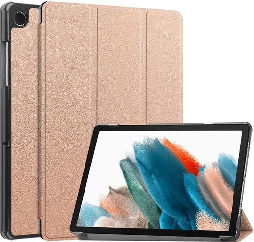 Samsung Tab A11 Plus / A9 Plus Tri-Fold Hoes met Standaard Roze Goud afbeelding 1