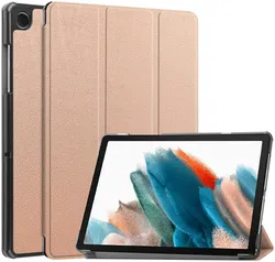 Samsung Tab A11 Plus / A9 Plus Tri-Fold Hoes met Standaard Roze Goud afbeelding