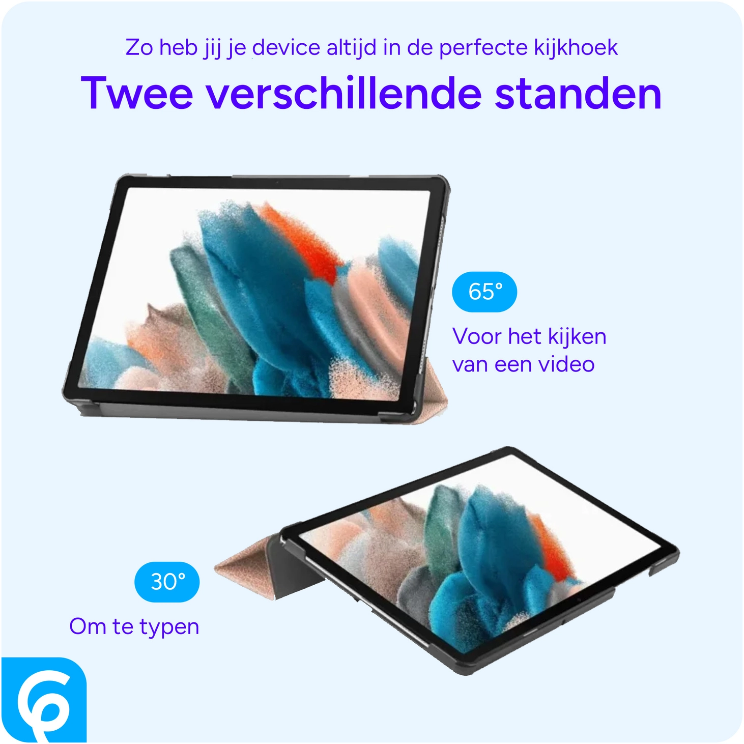 Samsung Tab A11 Plus / A9 Plus Tri-Fold Hoes met Standaard Roze Goud afbeelding 8
