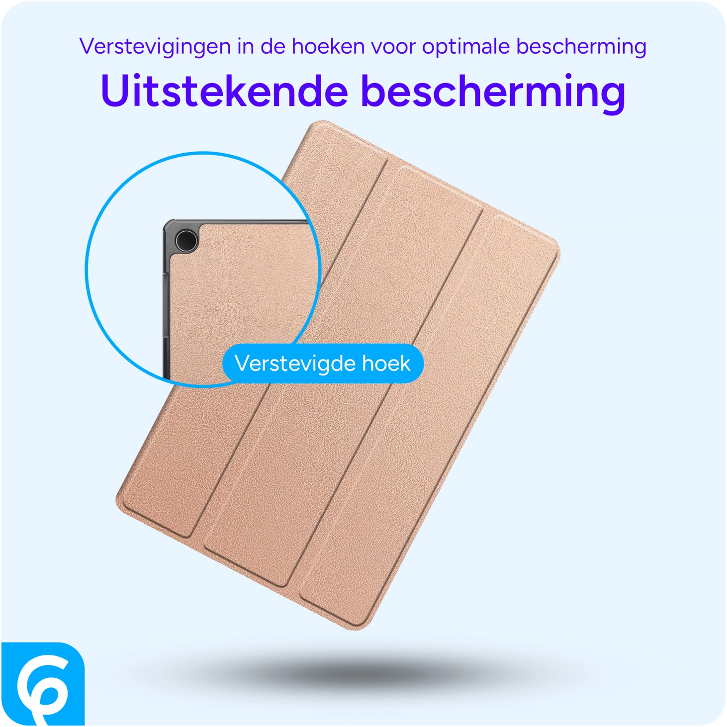 Samsung Tab A11 Plus / A9 Plus Tri-Fold Hoes met Standaard Roze Goud afbeelding 2