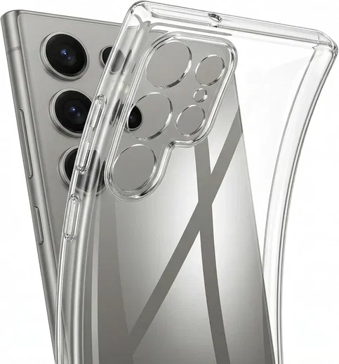 Samsung Galaxy S24 Ultra Hoesje Dun TPU Back Cover Transparant afbeelding 2