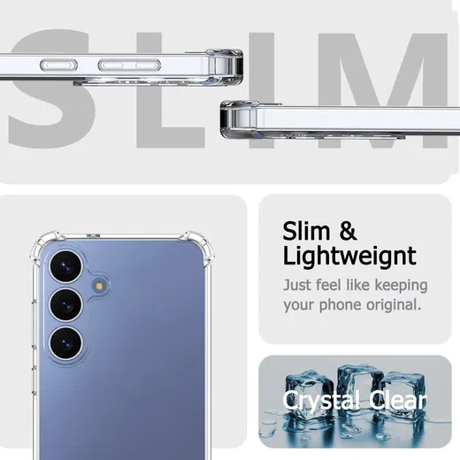 Samsung Galaxy S24 Hoesje Schokbestendig Dun TPU Transparant afbeelding 2