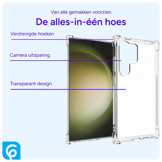 Samsung Galaxy S24 Ultra Hoesje Schokbestendig en Dun TPU Transparant afbeelding 4