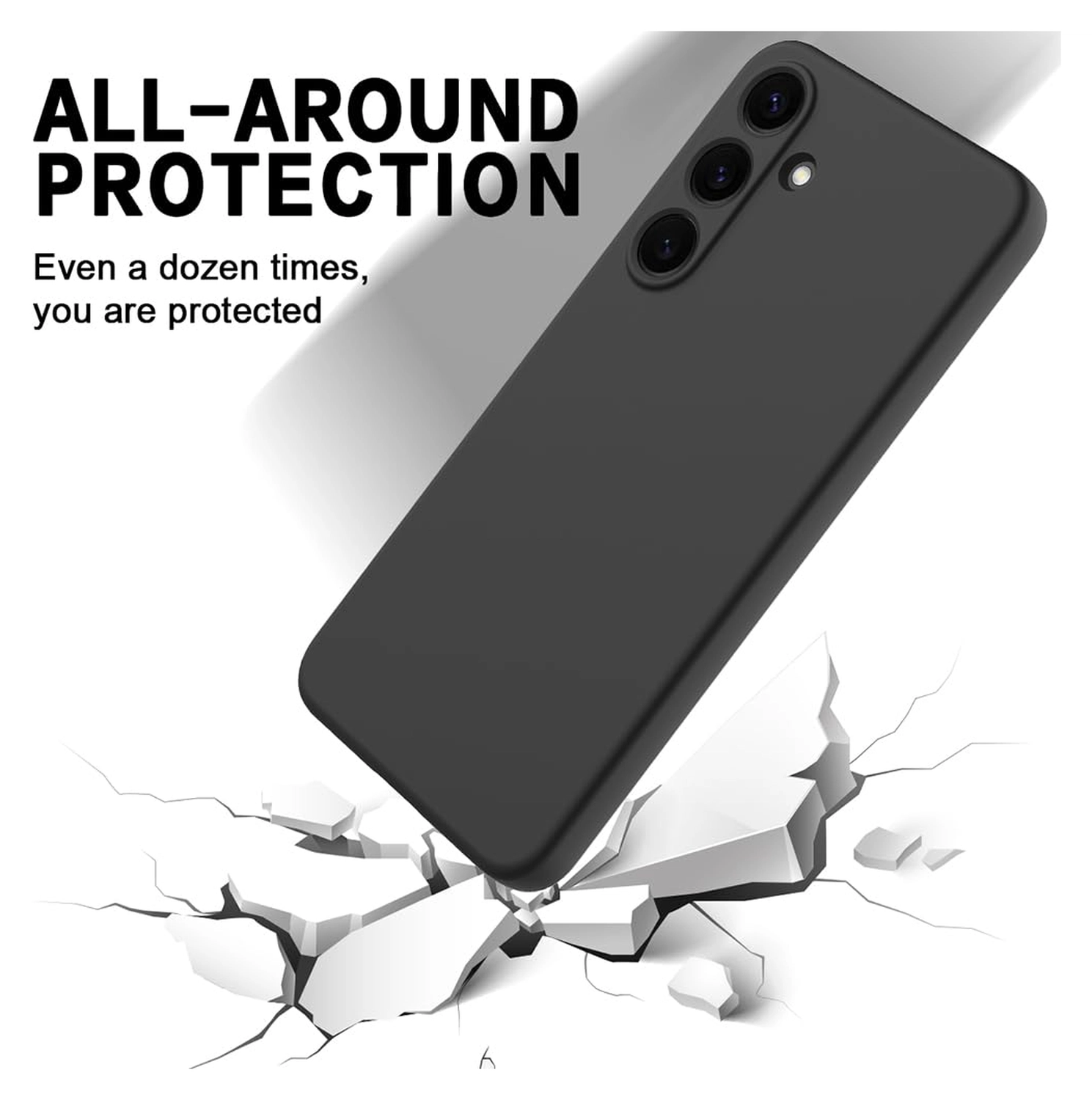 Samsung Galaxy S24 Hoesje Matte Back Cover Dun TPU Zwart afbeelding 4