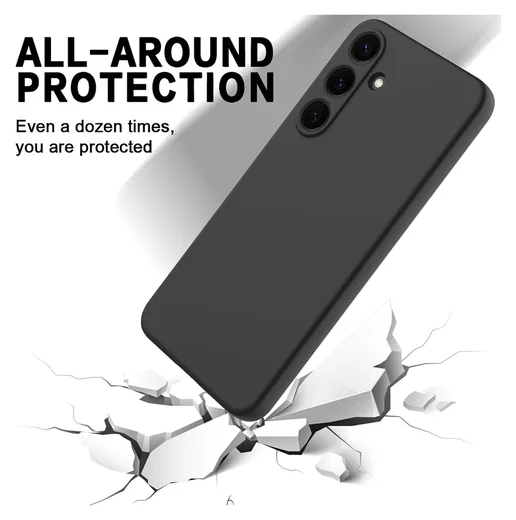 Samsung Galaxy S24 Hoesje Matte Back Cover Dun TPU Zwart afbeelding 4