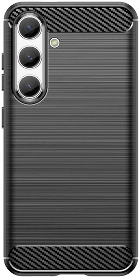 Samsung Galaxy S24 Hoesje Geborsteld TPU Flexibele Back Cover Zwart afbeelding 2