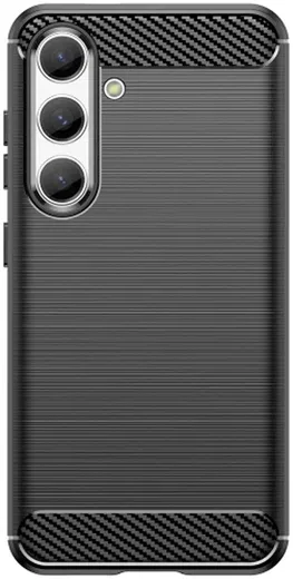 Samsung Galaxy S24 Hoesje Geborsteld TPU Flexibele Back Cover Zwart afbeelding 2