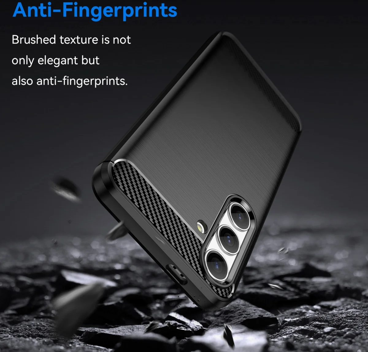 Samsung Galaxy S24 Hoesje Geborsteld TPU Flexibele Back Cover Zwart afbeelding 4