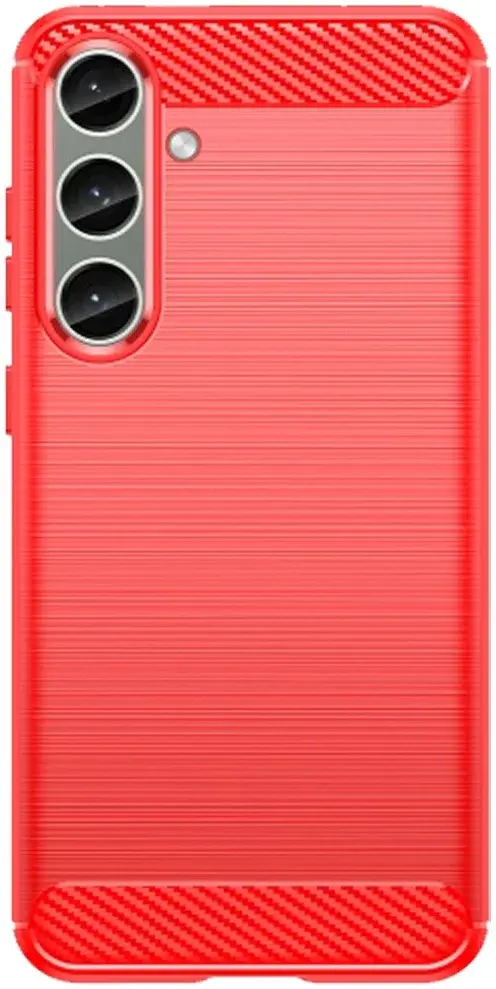 Samsung Galaxy S24 Hoesje Geborsteld TPU Flexibele Back Cover Rood afbeelding 2