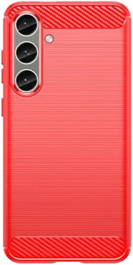 Samsung Galaxy S24 Hoesje Geborsteld TPU Flexibele Back Cover Rood afbeelding 2