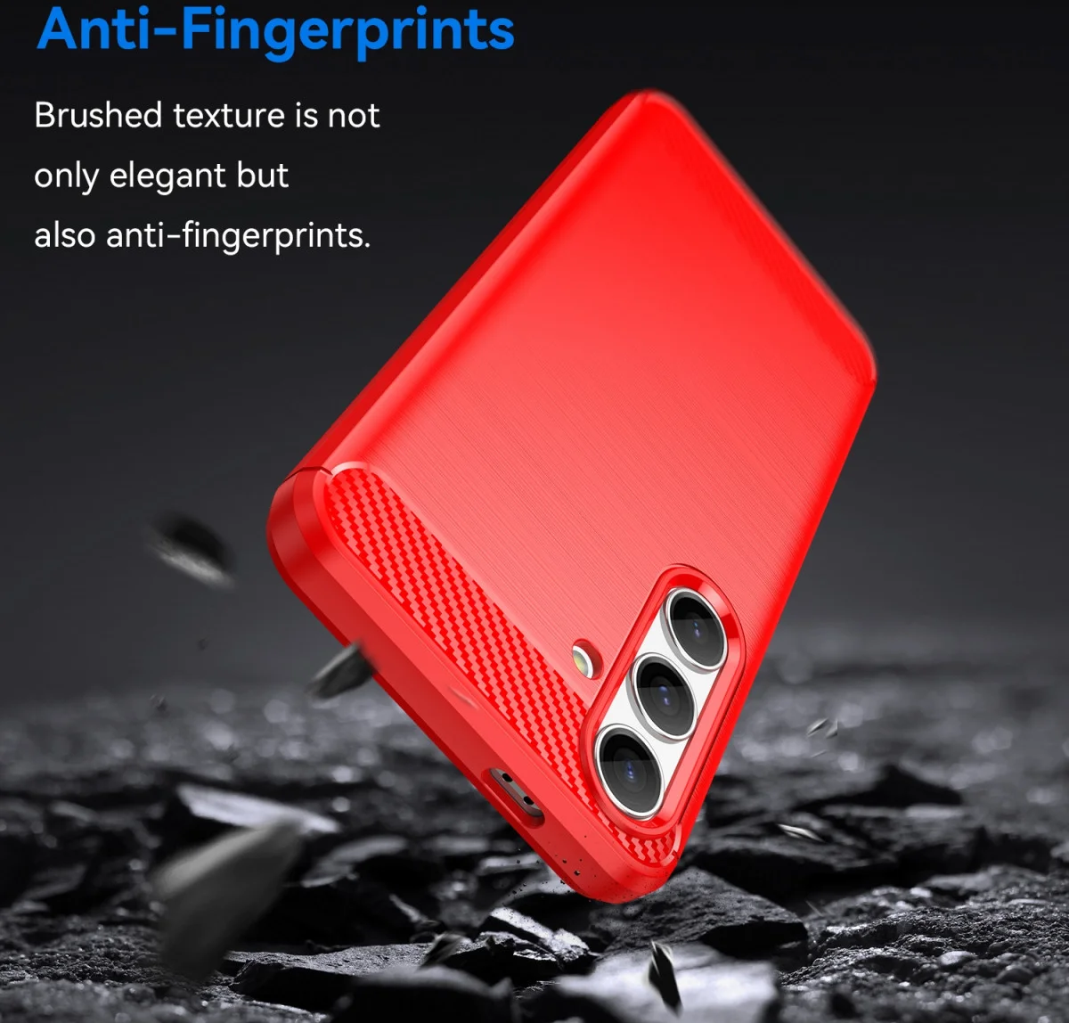 Samsung Galaxy S24 Hoesje Geborsteld TPU Flexibele Back Cover Rood afbeelding 4