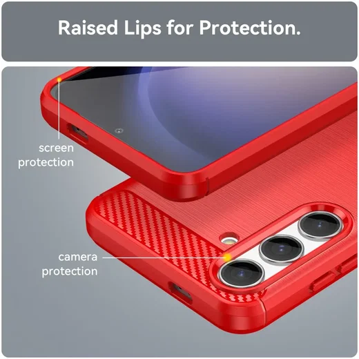 Samsung Galaxy S24 Hoesje Geborsteld TPU Flexibele Back Cover Rood afbeelding 5