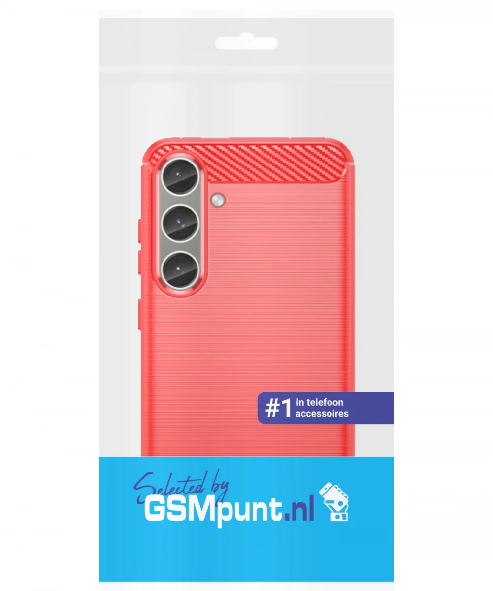 Samsung Galaxy S24 Hoesje Geborsteld TPU Flexibele Back Cover Rood afbeelding 9