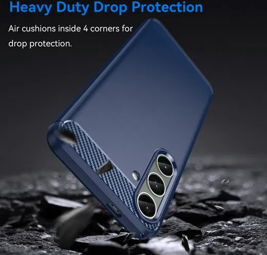 Samsung Galaxy S24 Plus Hoesje Geborsteld TPU Back Cover Blauw afbeelding 4