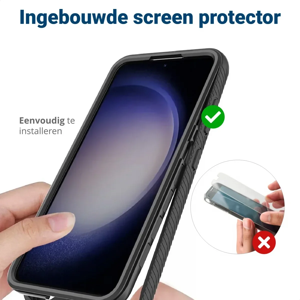 Samsung Galaxy S24 Plus Hoesje Full Protect 360° Cover Hybride Zwart afbeelding 7