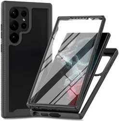 Samsung Galaxy S24 Ultra Hoesje Full Protect 360° Cover Hybride Zwart afbeelding