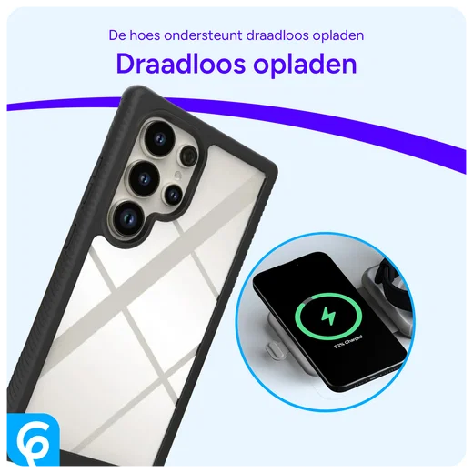 Samsung Galaxy S24 Ultra Hoesje Full Protect 360° Cover Hybride Zwart afbeelding 4
