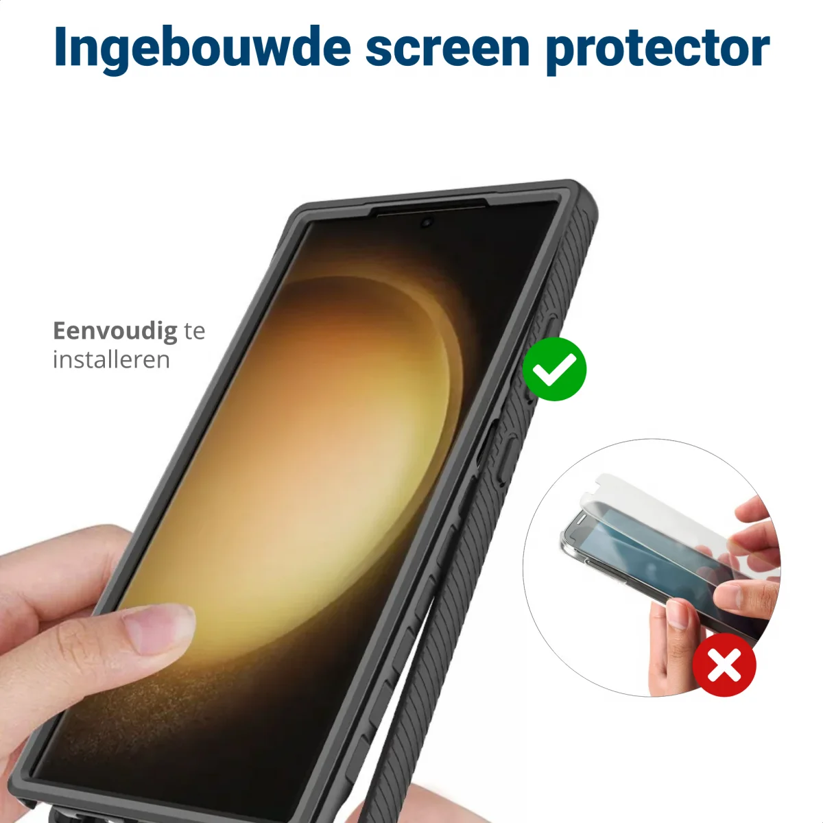 Samsung Galaxy S24 Ultra Hoesje Full Protect 360° Cover Hybride Rood afbeelding 7